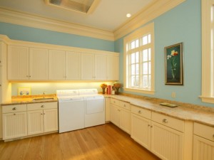 美式风格厨房橱柜装修效果图 白色橱柜门板图片