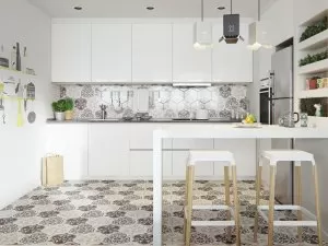 北欧风格小厨房装修效果图 纯白色橱柜图片