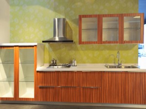 简约厨房橱柜设计效果图 原木色橱柜设计图片