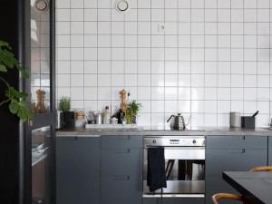 北欧灰色厨房装修效果图 灰色橱柜装修效果图