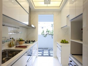 白色厨房空间装修效果图 白色烤漆橱柜效果图