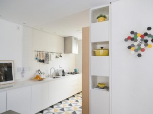 开放式厨房装修效果图 白色橱柜设计图片