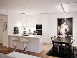 白色橱柜图片大全 开放式厨房装修效果图