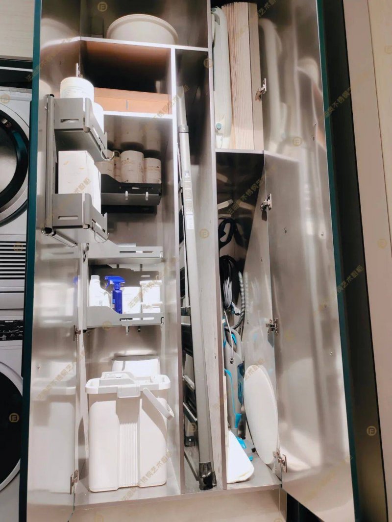 法迪奥不锈钢艺术厨柜图片 蓝色系橱柜产品效果图_19