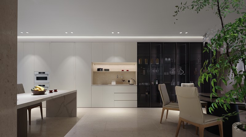 万格丽不锈钢厨柜   现代极简风格家居装修效果图_15